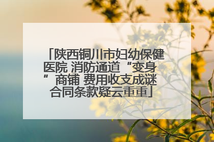 陕西铜川市妇幼保健医院 消防通道“变身”商铺 费用收支成谜 合同条款疑云重重